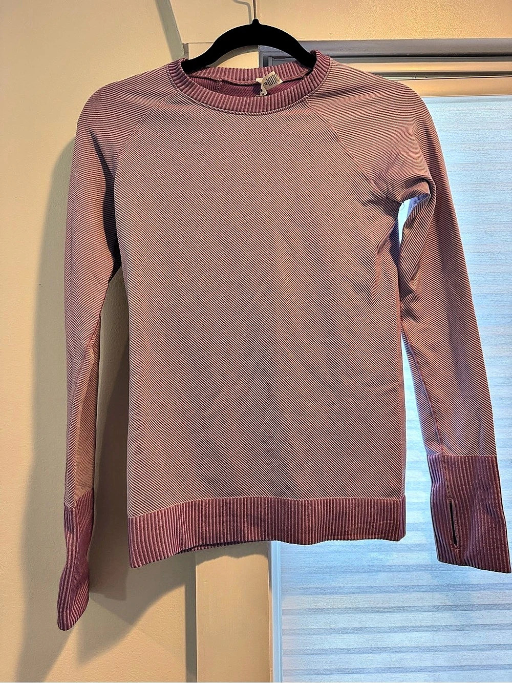 Lululemon Striped Long Sleeve Top in Purple Size 4 Like New